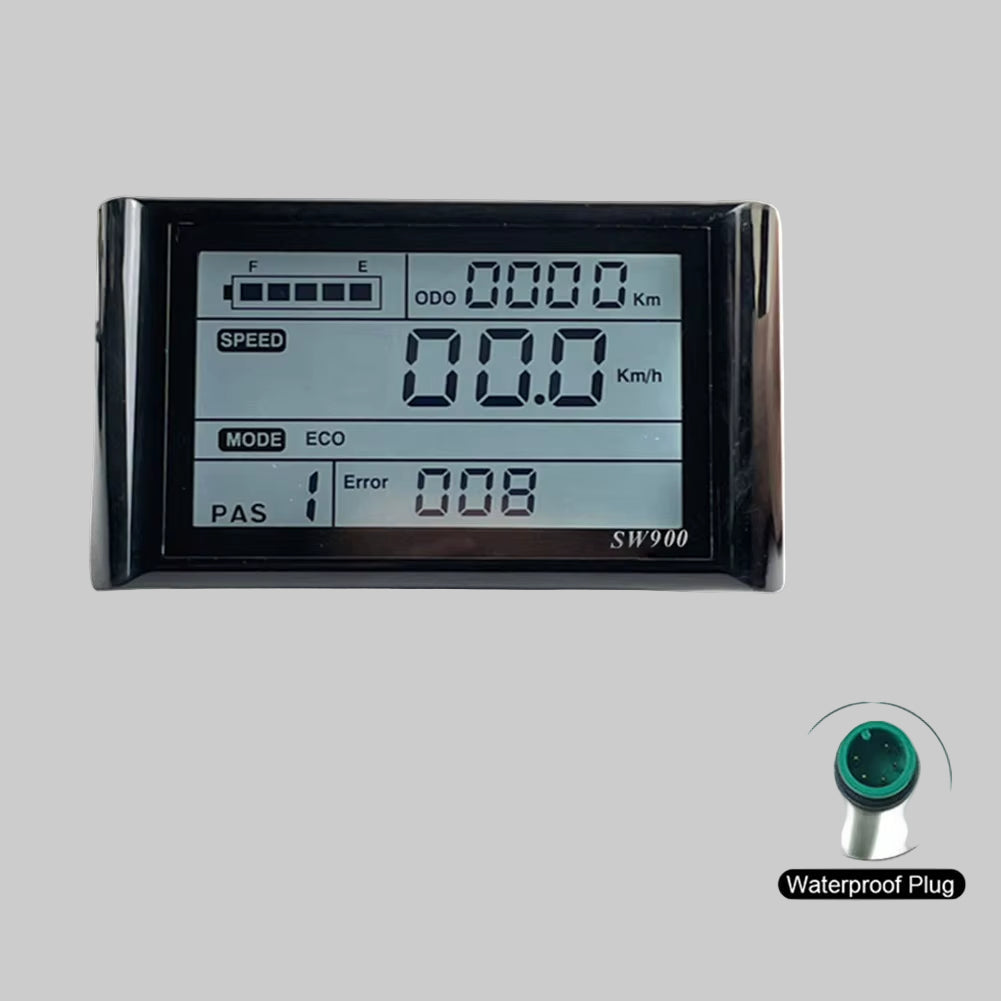 1Pcs LCD Display SW900 Waterproof 110*61Mm 24/36/48V Compatible with JN Controller E-Bike Electric Bicycle Meter Control