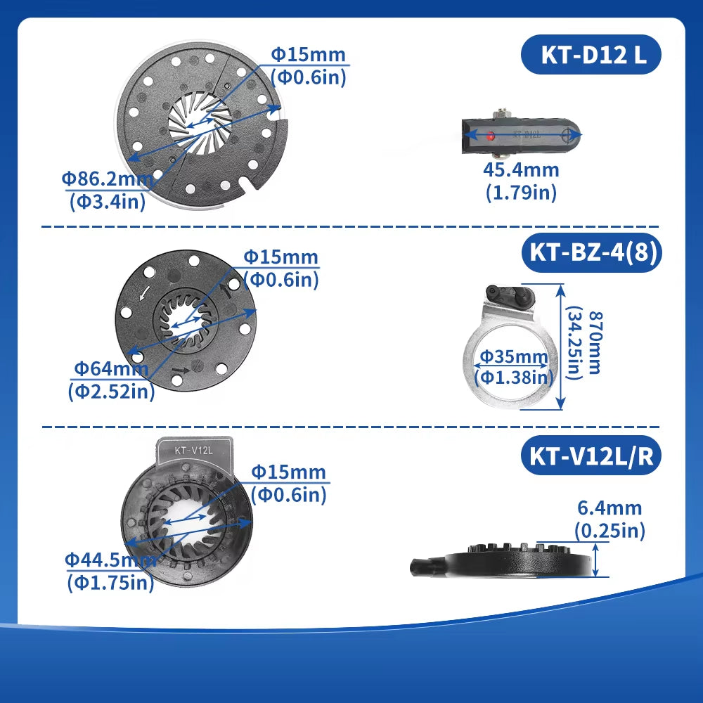 EZKT Electrical Bicycle PAS Senser KT BZ-4(8) V12L/R D12 Magnets Pedal Assist Sensor Accessories for KT Controller PAS