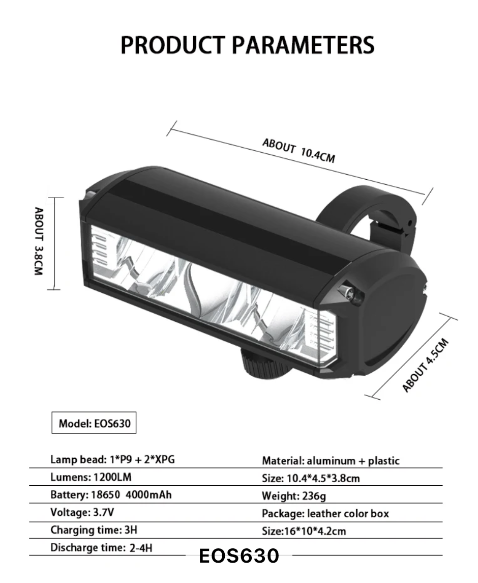 E-bike Light Bar (Waterproof Bicycle Flashlight)