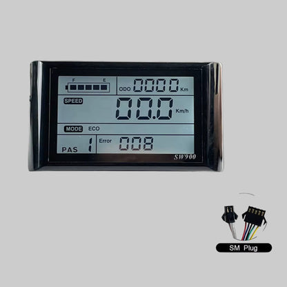 1Pcs LCD Display SW900 Waterproof 110*61Mm 24/36/48V Compatible with JN Controller E-Bike Electric Bicycle Meter Control