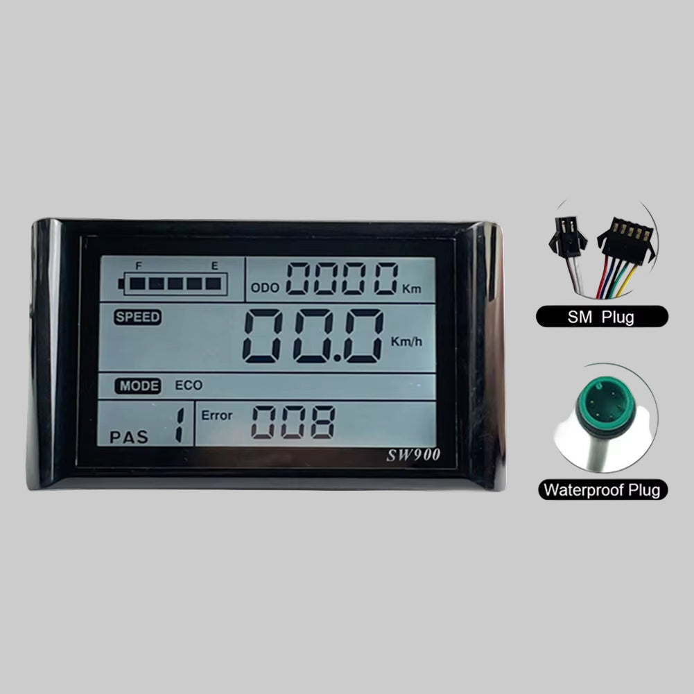 1Pcs LCD Display SW900 Waterproof 110*61Mm 24/36/48V Compatible with JN Controller E-Bike Electric Bicycle Meter Control